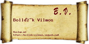 Bollók Vilmos névjegykártya